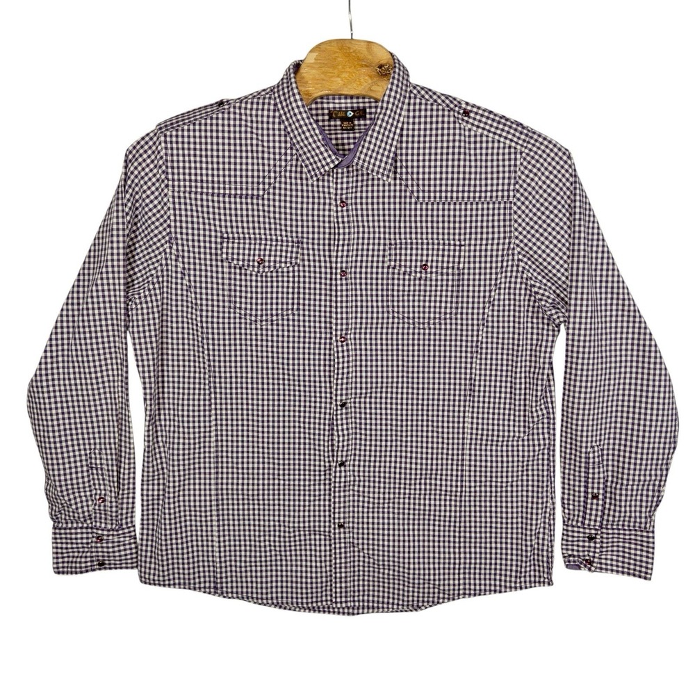 Twice Brand Mens‎ XXL Pearl Snap Western Shirt Purple